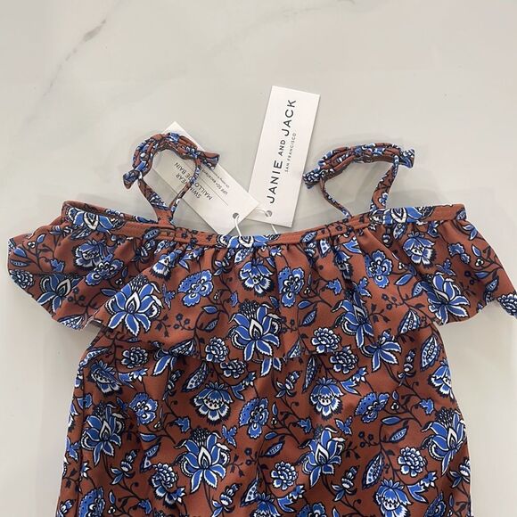 JANIE AND JACK BABY GIRL COLD SHOULDER PAISLEY FLORAL SWIMSUIT 6-12 MONT… - Picture 2 of 5